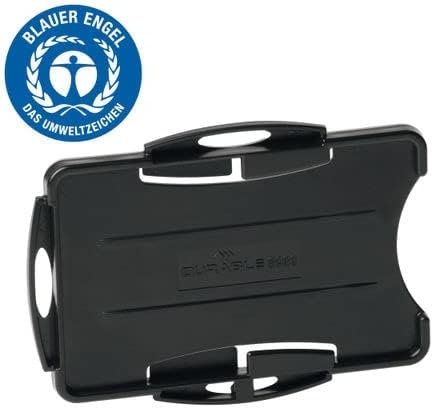 Durable Ausweishalter ECO für 2 Karten, Blauer Engel zertifiziert, 10 Stück schwarz, schwarz