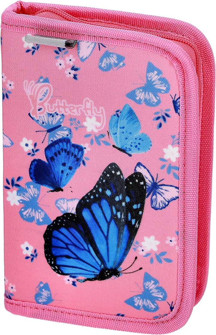 SCOOLSTAR Schulranzen Schmetterling für Mädchen| Tornister Schulrucksack Schultasche für Grundschule