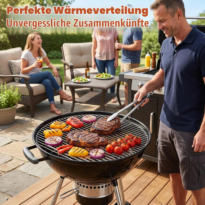 Denmay 54,6cm Grillrost rund Klappbarem 7436 für Weber 57 cm Holzkohlegrill One-Touch Wasserkocher P