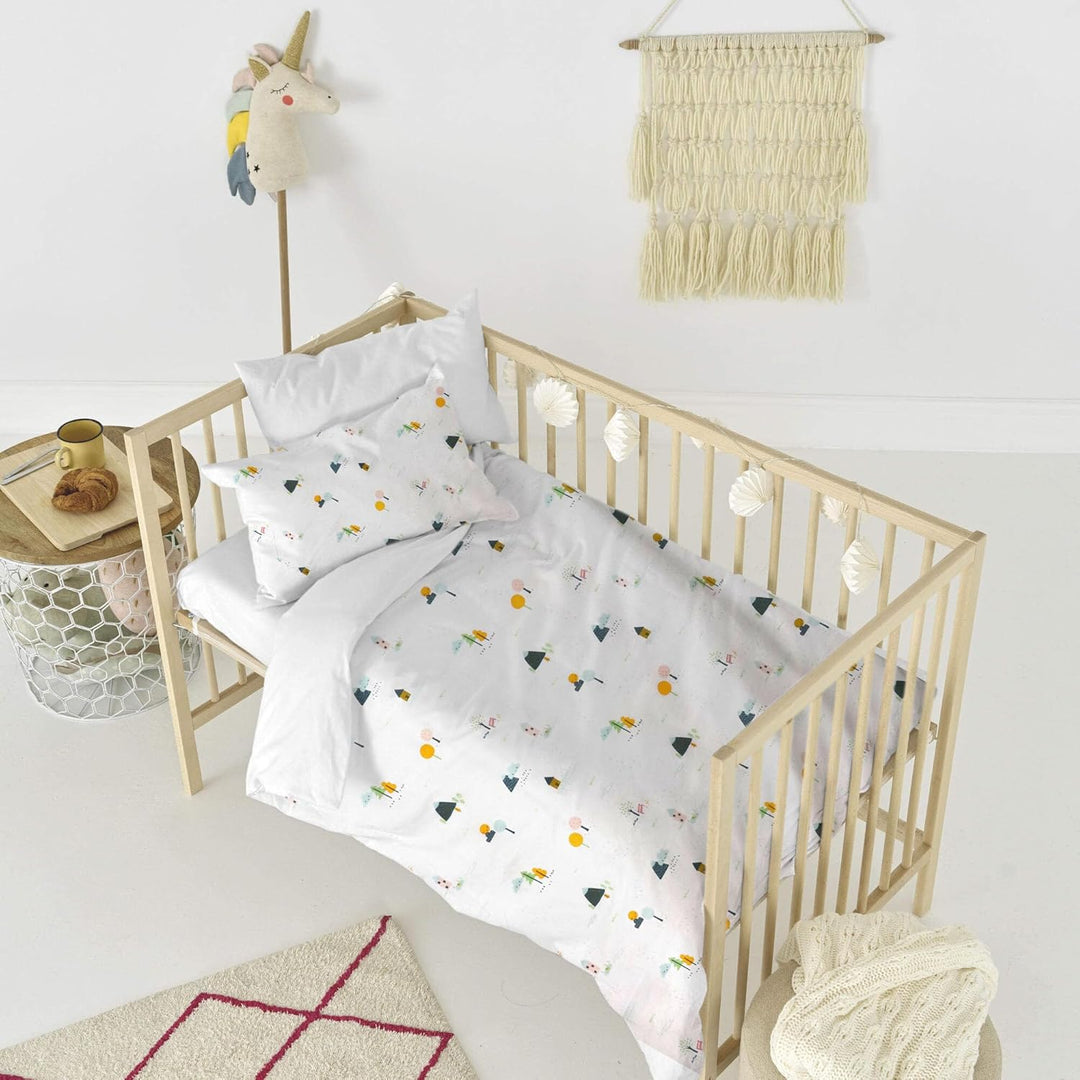 various Wendbare Babybettwäsche-Sets (60 x 120 cm), 100% Baumwolle, bestehend aus Bettbezug und Kiss