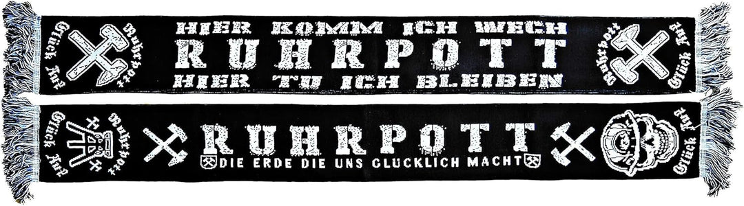 Ruhrpott (Strickschal) - HIER KOMM ICH WECH -, Fussballschal, Kult-Schal, Souvenirschal
