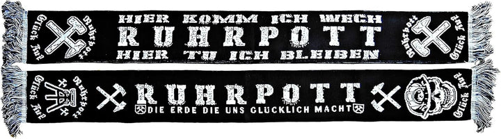 Ruhrpott (Strickschal) - HIER KOMM ICH WECH -, Fussballschal, Kult-Schal, Souvenirschal