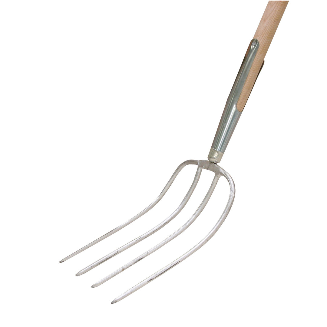 Xclou Garden Dunggabel mit 4 Zinken mehrfarbig, Mistgabel mit Schienenzwinge und Stiel aus hochwerti