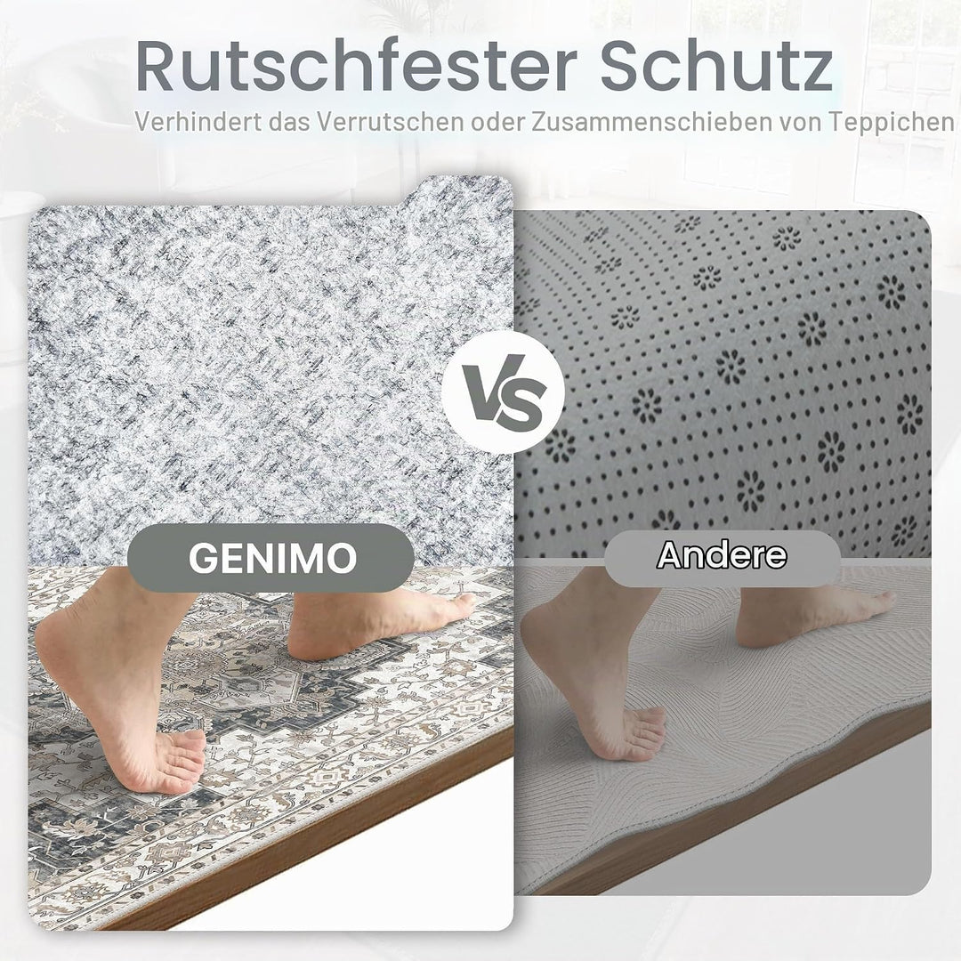 GENIMO Teppich Klein 60x90cm, Vintage Fussmatte Innen, Waschbare Teppiche, Boho Teppich, Klein Carpe