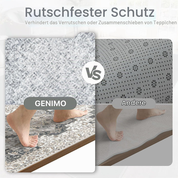 GENIMO Teppich Klein 60x90cm, Vintage Fussmatte Innen, Waschbare Teppiche, Boho Teppich, Klein Carpe