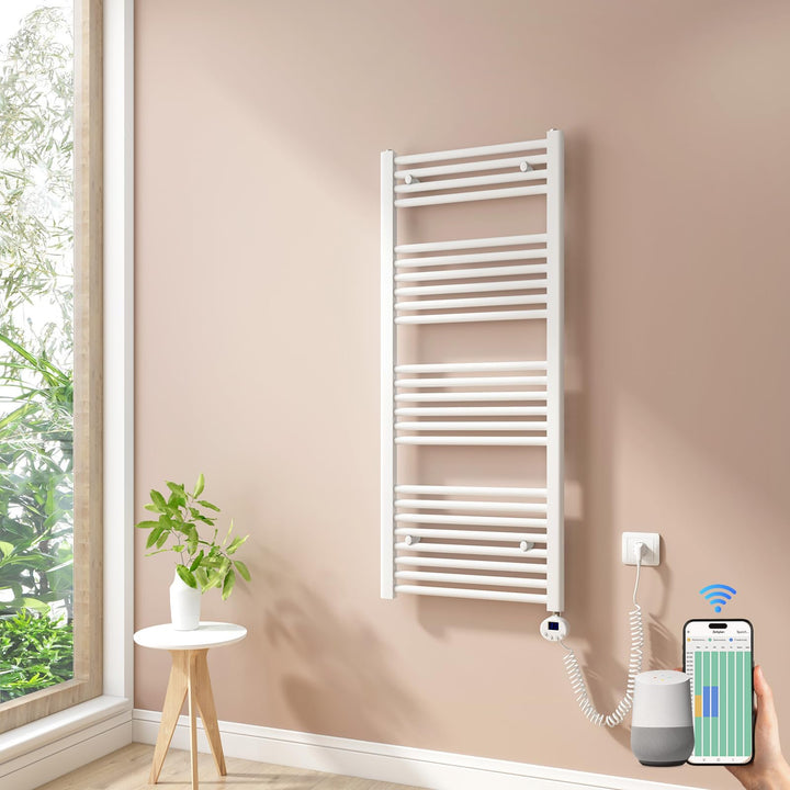 Heilmetz Smart WiFi Badheizkörper Elektrisch 120x50cm Elektrischer Handtuchtrockner mit Thermostat u