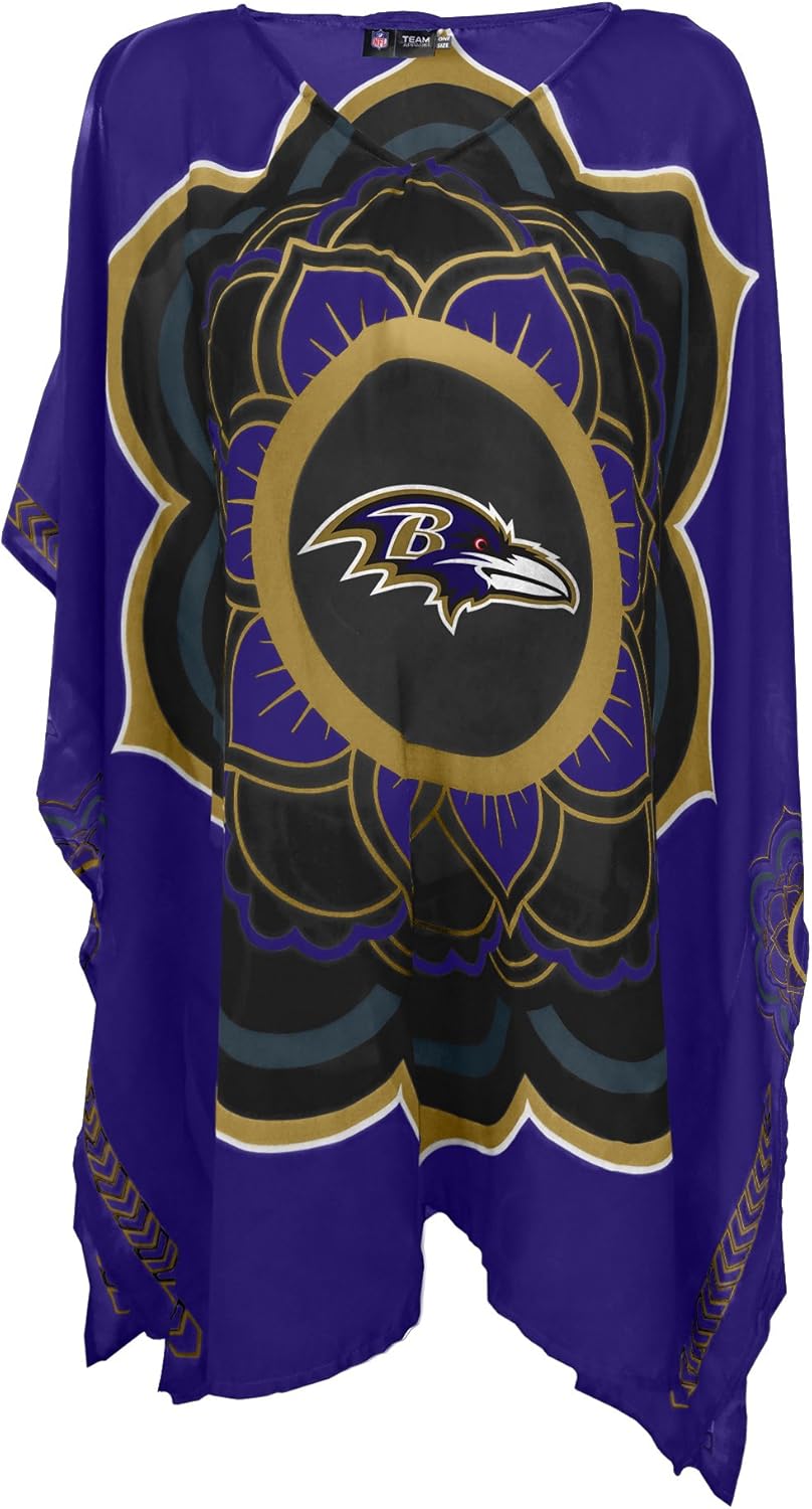 Littlearth NFL Damen Kaftan mit Blumenmotiv – Strandüberzug, Einheitsgrösse, passend für die meisten