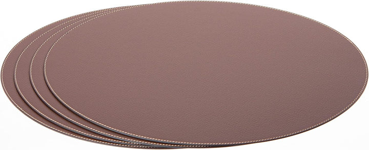 Nikalaz Oval Platzsets aus Recyceltem Leder, 4 Stück Tischsets, Tisch-Matten, Platzdeckchen 45.7 x 3