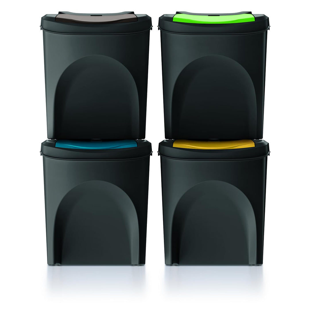Keden Sortibox Mülltrennsystem 4x25L Set Mülltrennungsbehälter Recycling Recyclingbehälter Abfallsor