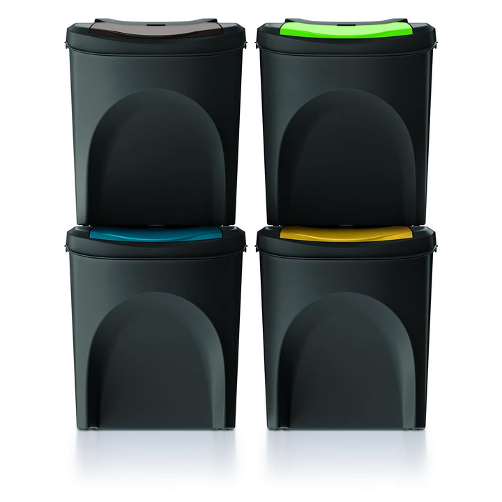 Keden Sortibox Mülltrennsystem 4x25L Set Mülltrennungsbehälter Recycling Recyclingbehälter Abfallsor