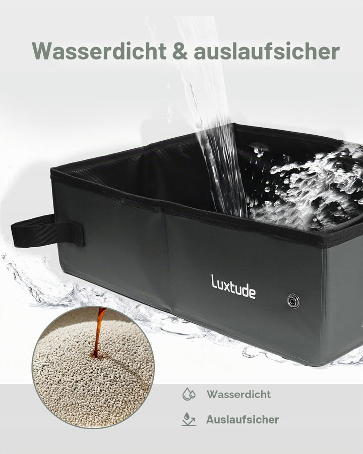 Luxtude Portable Litter Box for Cats, Collapsible with Travel Carrying Bag, No Odor and Waterproof f