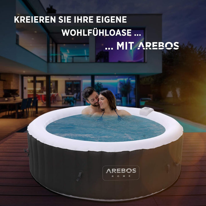 Arebos Komfort-Set 2 Nackenkissen + Getränkehalter für Whirlpool | weiss | 100% wasserdicht | ergono