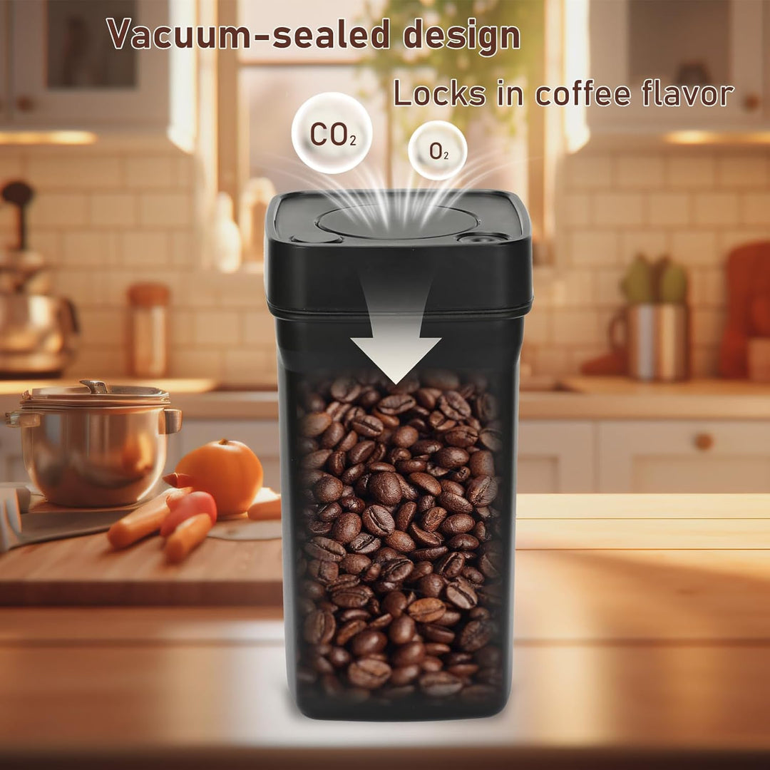 Romon Kaffeedose Luftdicht, 1.2L Edelstahl Vakuum Kaffeebohnen Behälter, Aufbewahrungsdose mit Dicht