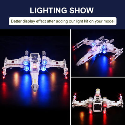 cooldac LED-Beleuchtungsset für Lego 75301 Star Wars Luke Skywalkers X-Wing Fighter, USB-Verbindungs