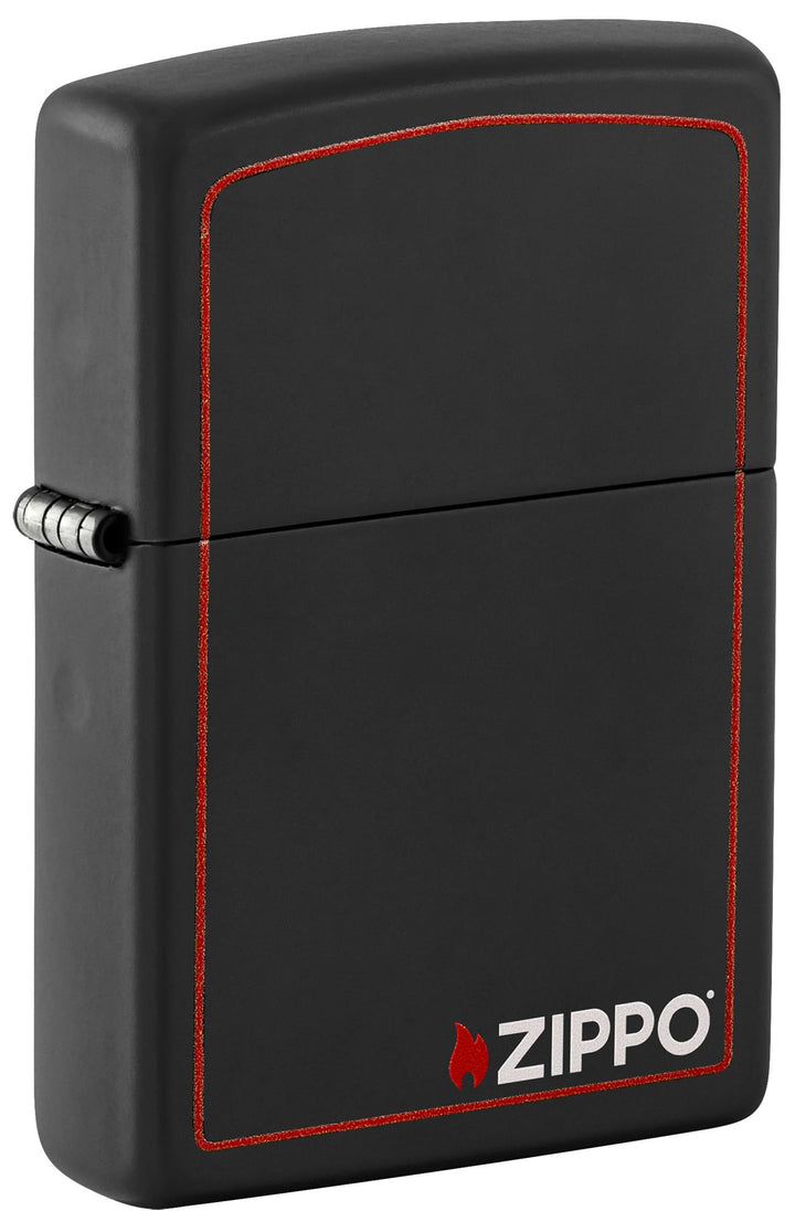Zippo Original Feuerzeug Black Matte with Border & Logo