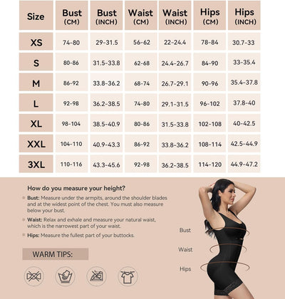 SHAPSHE Shapewear Damen Body Miederbody Stark Formend Bauchweg Body Damen Shapewear Damen Bauchweg S