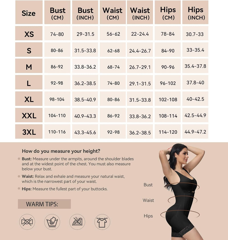 SHAPSHE Shapewear Damen Body Miederbody Stark Formend Bauchweg Body Damen Shapewear Damen Bauchweg S