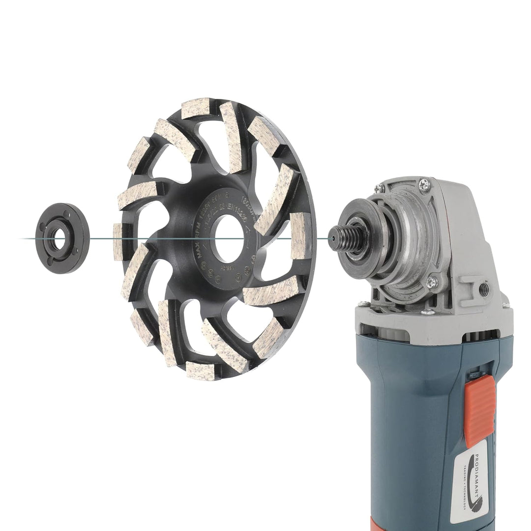 PRODIAMANT Diamant-Schleiftopf 125 mm x 22,2 mm Turbo ST91 Diamantschleifscheibe Asphalt Estrich Pro