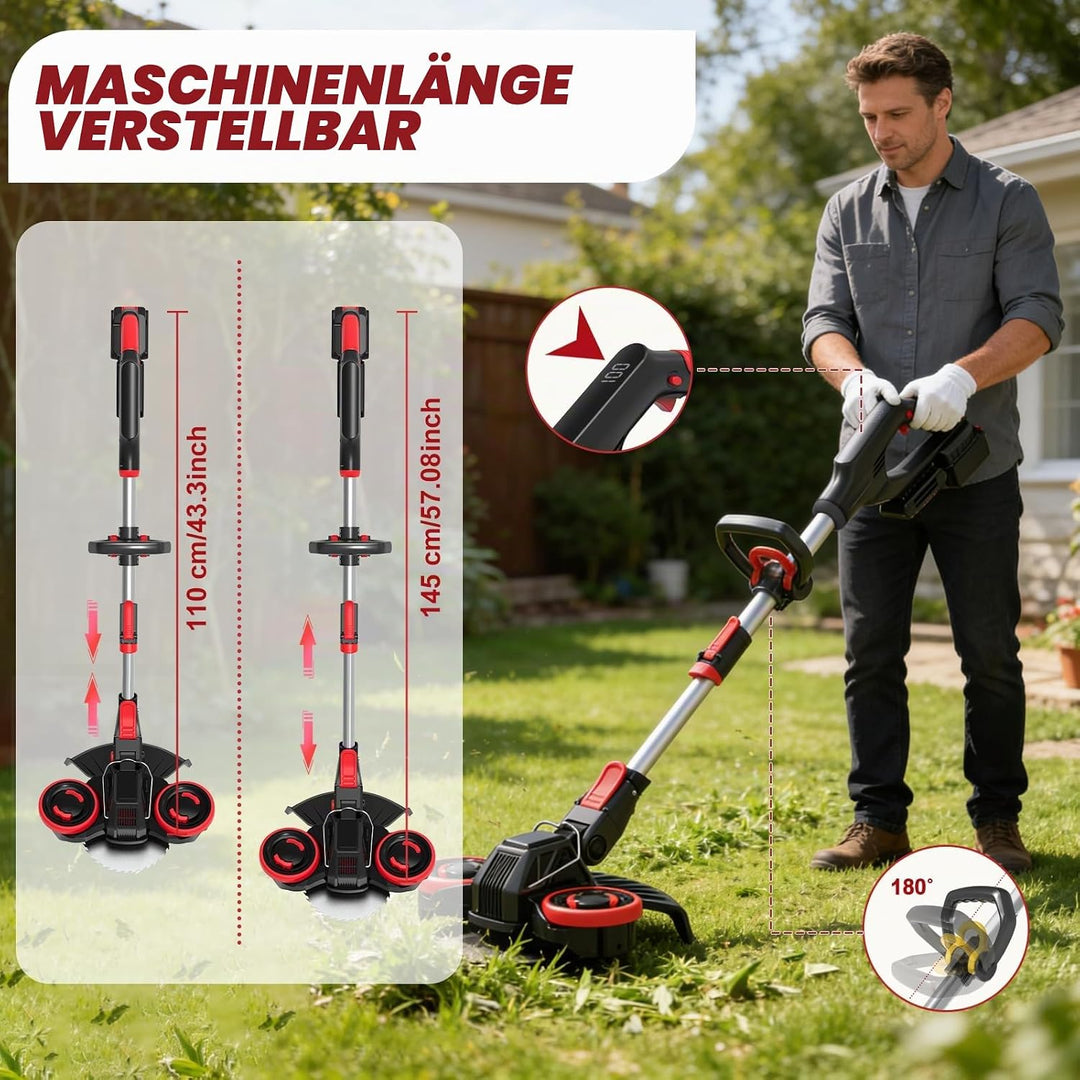 Rasentrimmer mit Akku, Akku Rasentrimmer für Makita-Akkus mit 4 Klingentypen,Rasentrimmer mit Unkrau