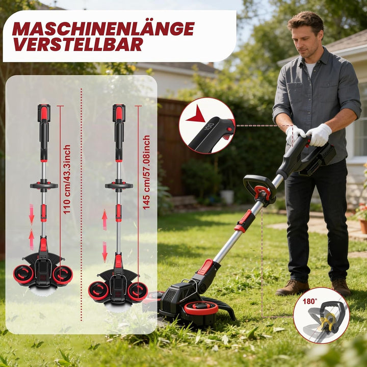 Rasentrimmer mit Akku, Akku Rasentrimmer für Makita-Akkus mit 4 Klingentypen,Rasentrimmer mit Unkrau