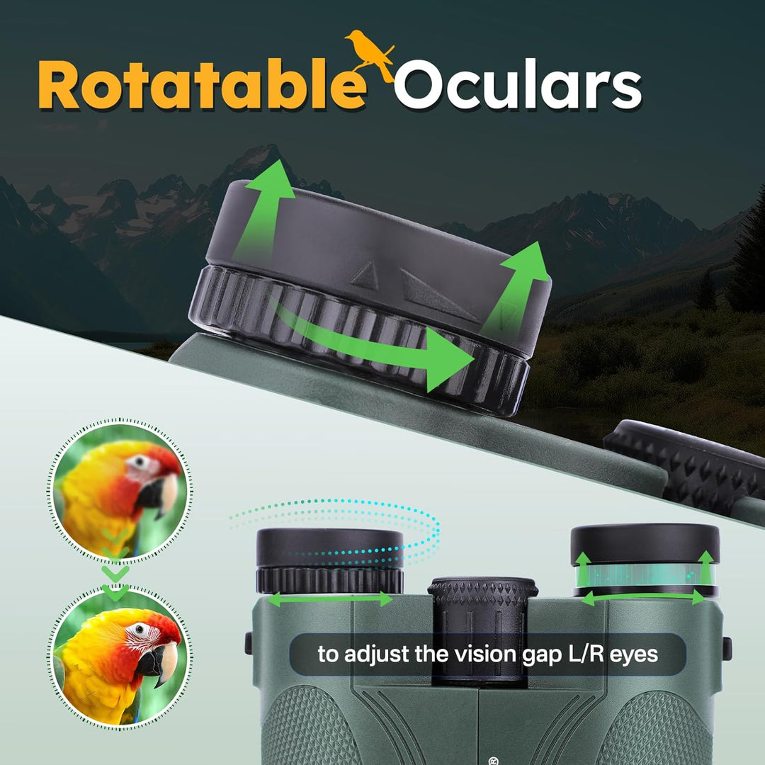 Fernglas für Erwachsene und Kinder, 12x25 Ferngläser BAK4 Prisma FMC-Linse Kompaktes Klein Fernglas