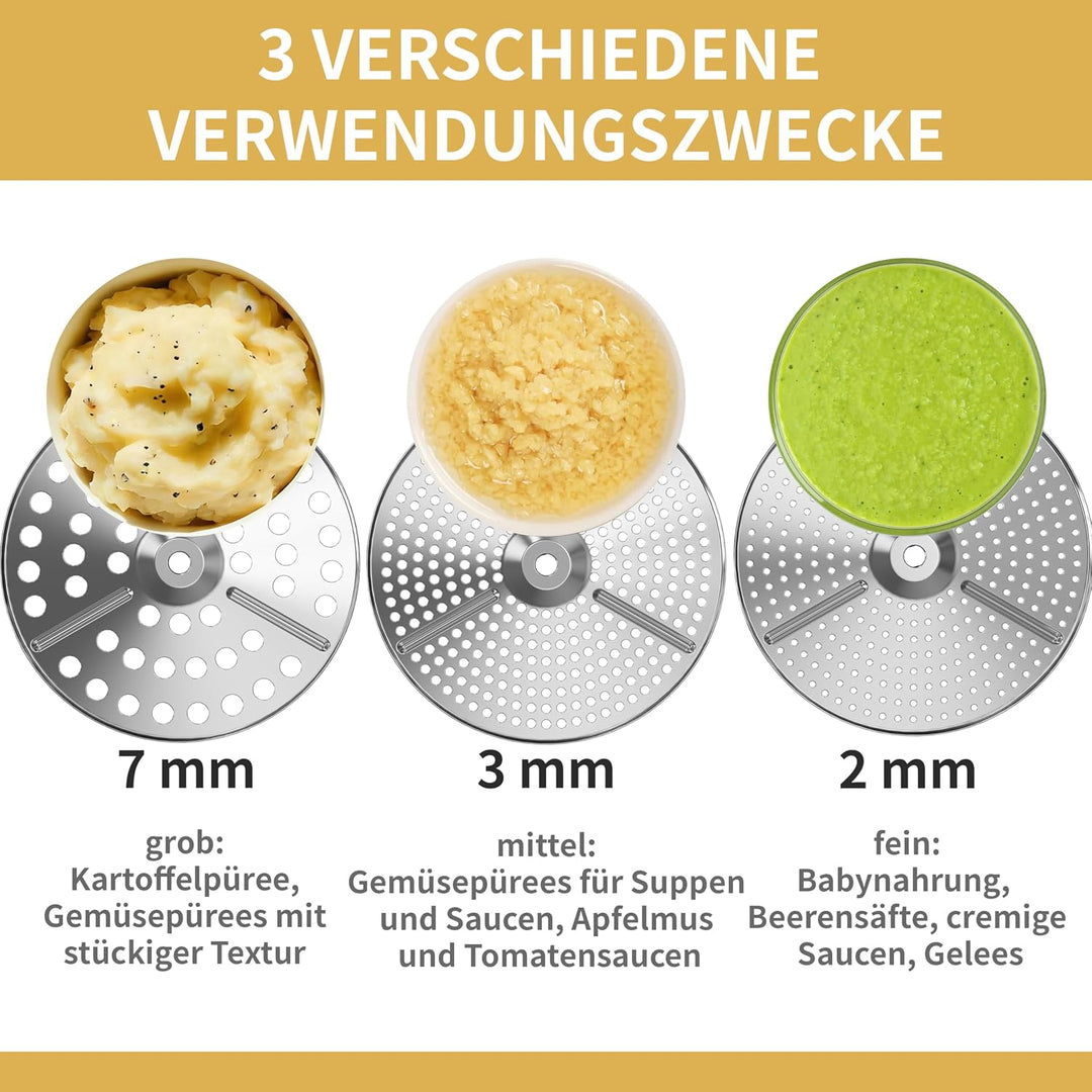Siebeinsatz, Handkurbel für Nahrung, ergonomisches Drehdesign für Tomatensosse und Kartoffelpüree, l