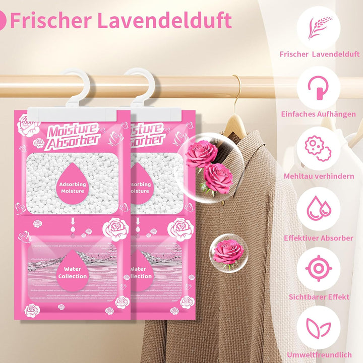 Boadw 10x230G Hänge Luftentfeuchter mit Duft, Kleiderschrank Feuchtigkeitsabsorber für Keller, Schla