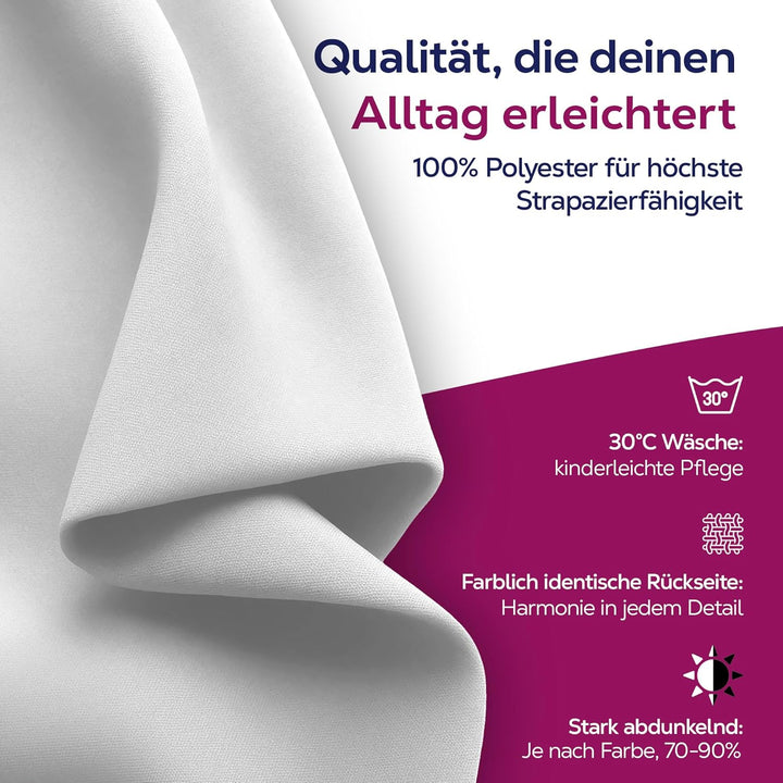 BEAUTEX Verdunkelungsgardine mit Ösen, Blackout Ösenschal Blickdicht abdunkelnd, Grösse und Farbe wä
