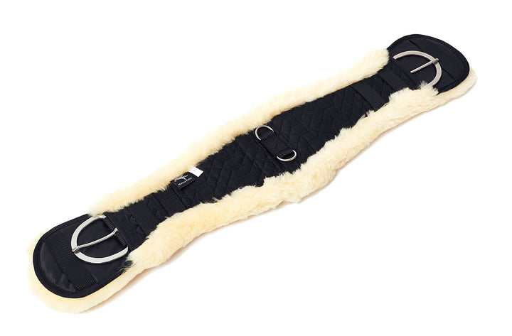 Engel Reitsport Lammfell Sattelgurt Western Kurzgurt Konturgurt WGURT Lammfell med, Gurt schwarz Län