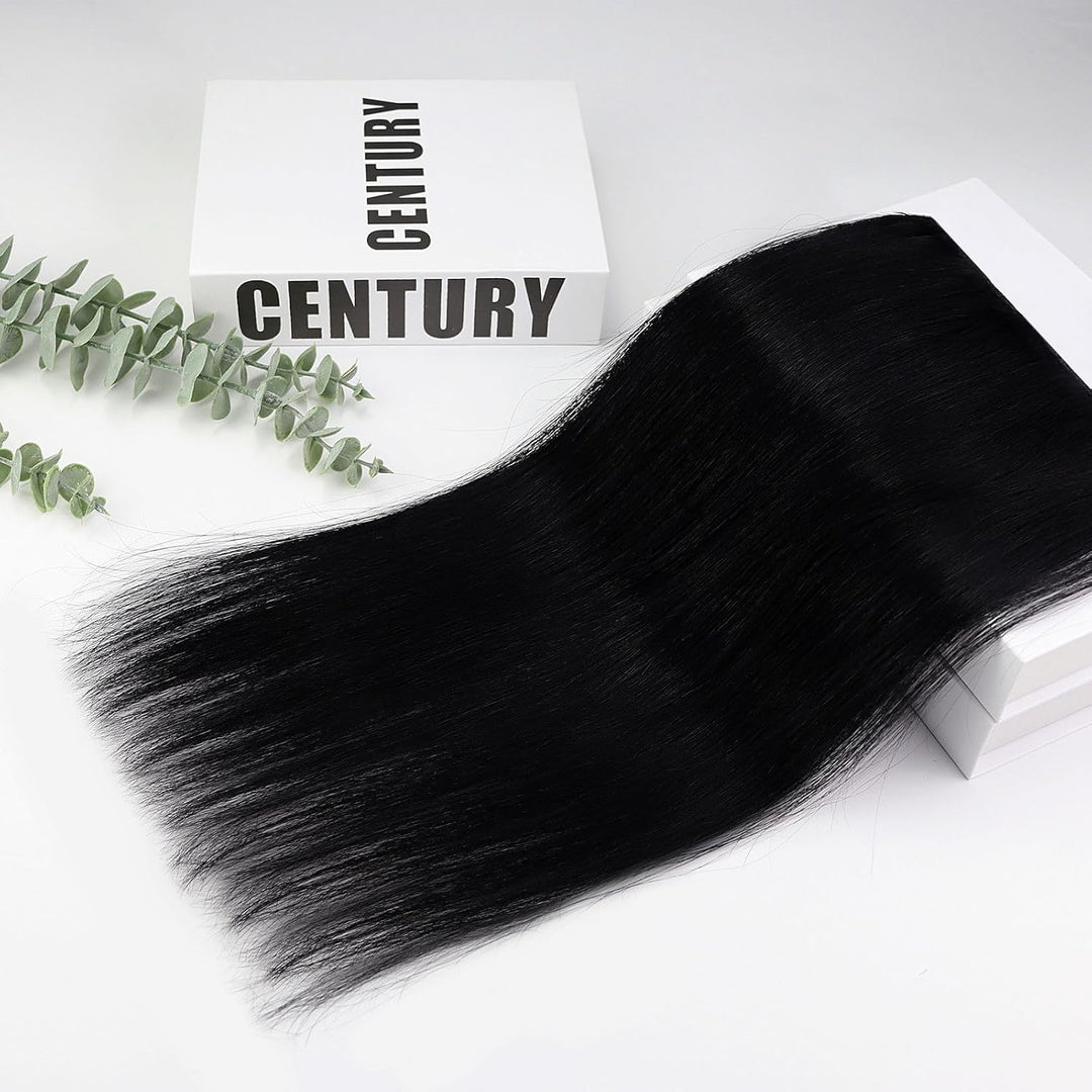 Fshine Clip in Ehthaar Extensions Dunkelbraun 30cm 3pcs Remy Ehthaar Clip in Extensions Jet Black Cl