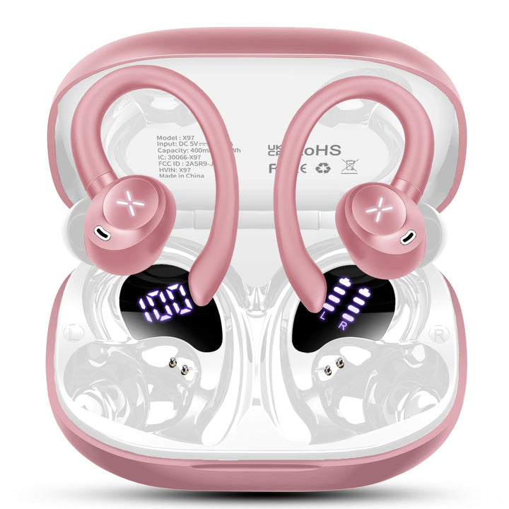 Bluetooth Kopfhörer Sport, 2026 In Ear Kopfhörer Bluetooth 5.4 mit 60h Spielzeit, IPX7 Wasserdichte