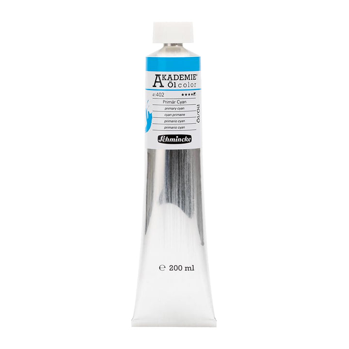 Schmincke – AKADEMIE® Öl color, feine Künstler-Ölfarben, Primär Cyan, 41 402 015, 200 ml Tube, höchs