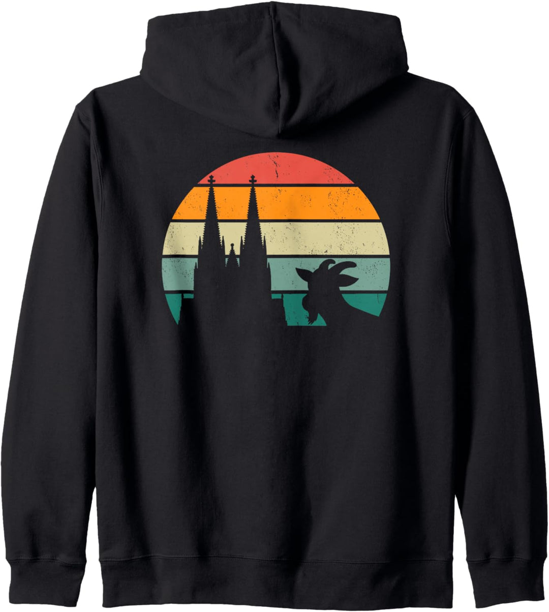 Köln, meine Stadt! Geissbock mit Dom und Mond. Kölscher Stolz Kapuzenjacke