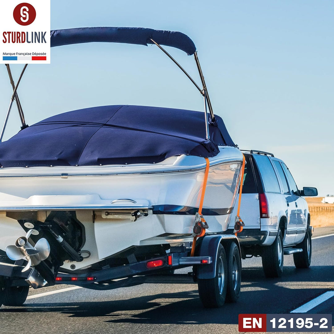 Automatik Spanngurt 5m 35mm mit U Haken 1000kg / 2000kg | Set von 2 Spanngurte Selbstaufrollend | Au