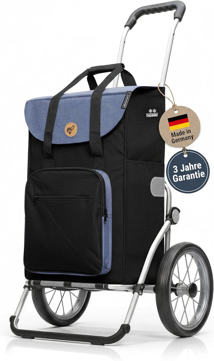 Andersen Einkaufstrolley Royal mit Metallspeichenrad 25 cm und 45 Liter Einkaufstasche Wismar schwar