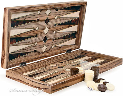 Luxus Backgammon TAVLA Intarsien Look XXL