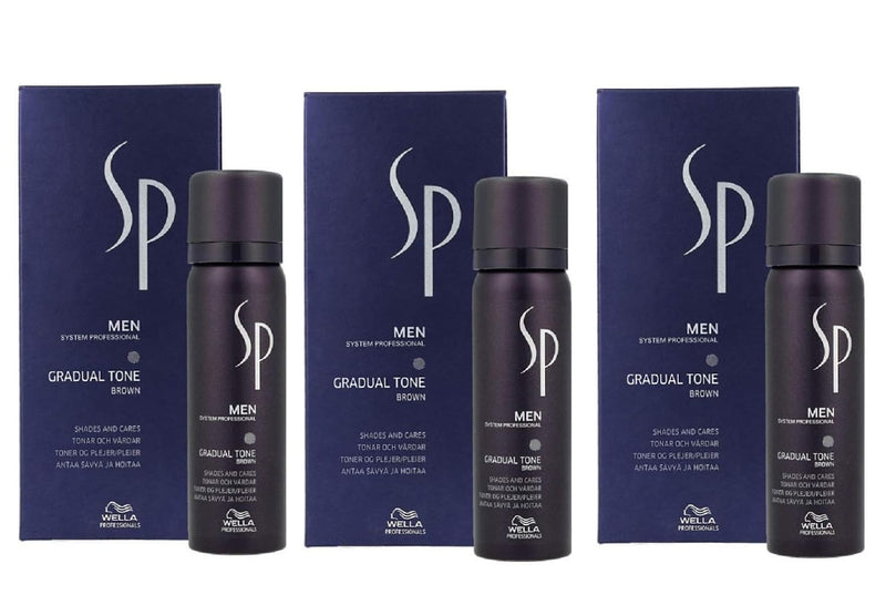 3er Gradual Tone Brown System Professional Men SP Wella Professionals Braun 60 ml + 30 ml Shampoo