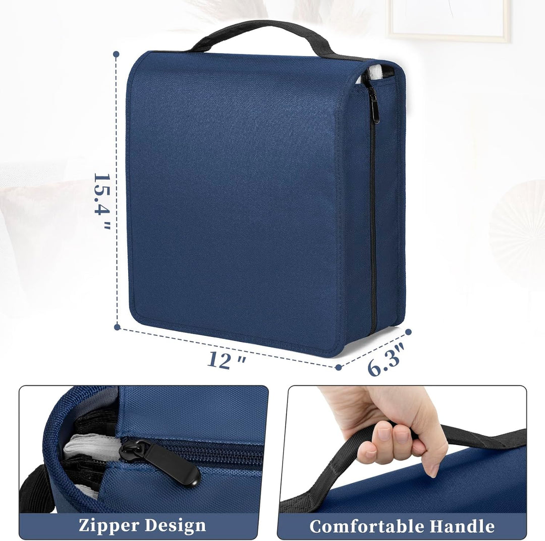 AKOZLIN DVD CD Aufbewahrungsbox mit extra Breiten Titelblättern,tragbarer Binderhalter,Brieftasche,A