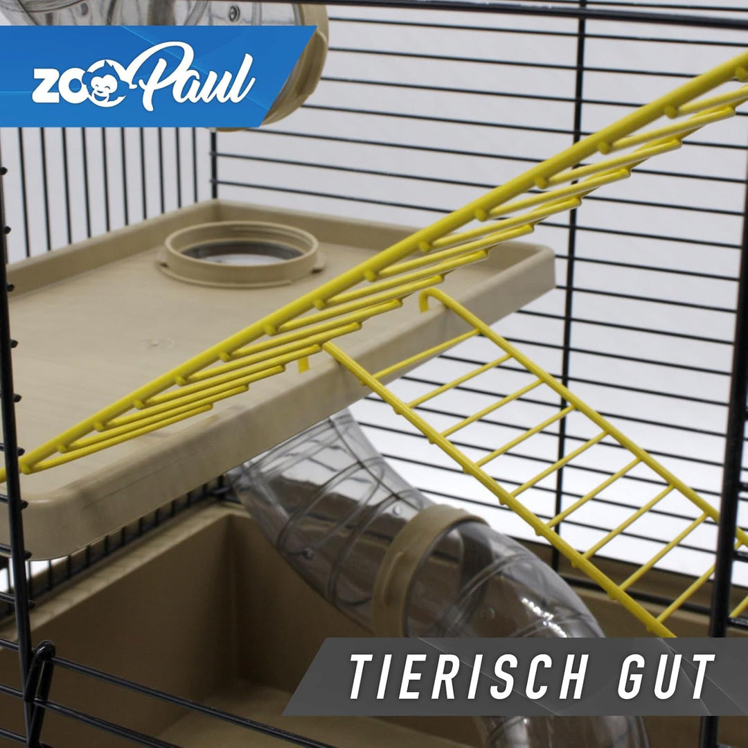 ZooPaul XXL Nagerkäfig Hamsterkäfig beige Maus Käfig inklusive Tunnelsystem viel Zubehör, beige