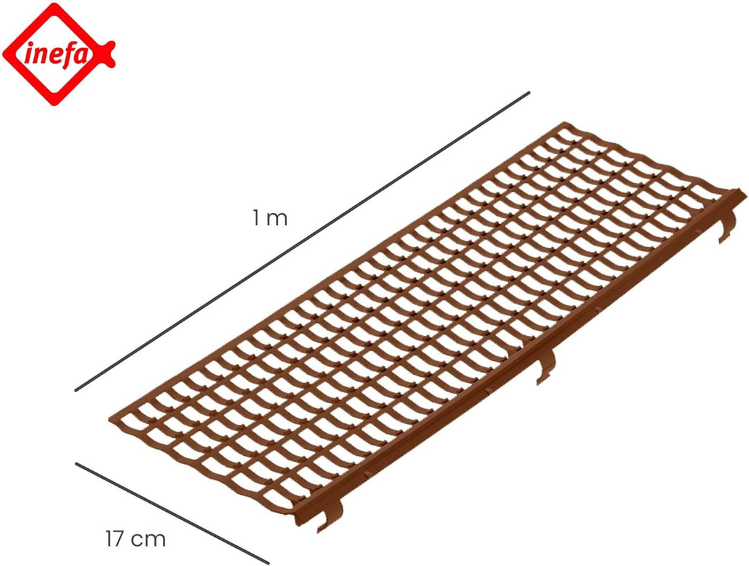 INEFA 30x Laubfangstreifen-Set Dachrinnen Laubschutz 100cm, NW100-150 (Ø100-160mm) Braun Dachrinnena