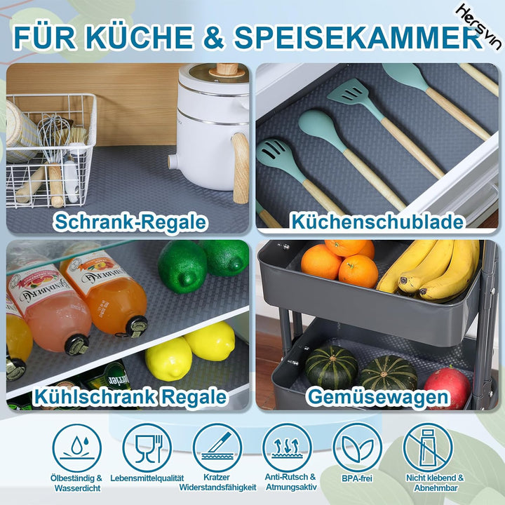 Hersvin Schubladenmatte (Übergrösse) 70cmx500cm Schrankpapier Schubladeneinlage EVA Wasserfest Nicht