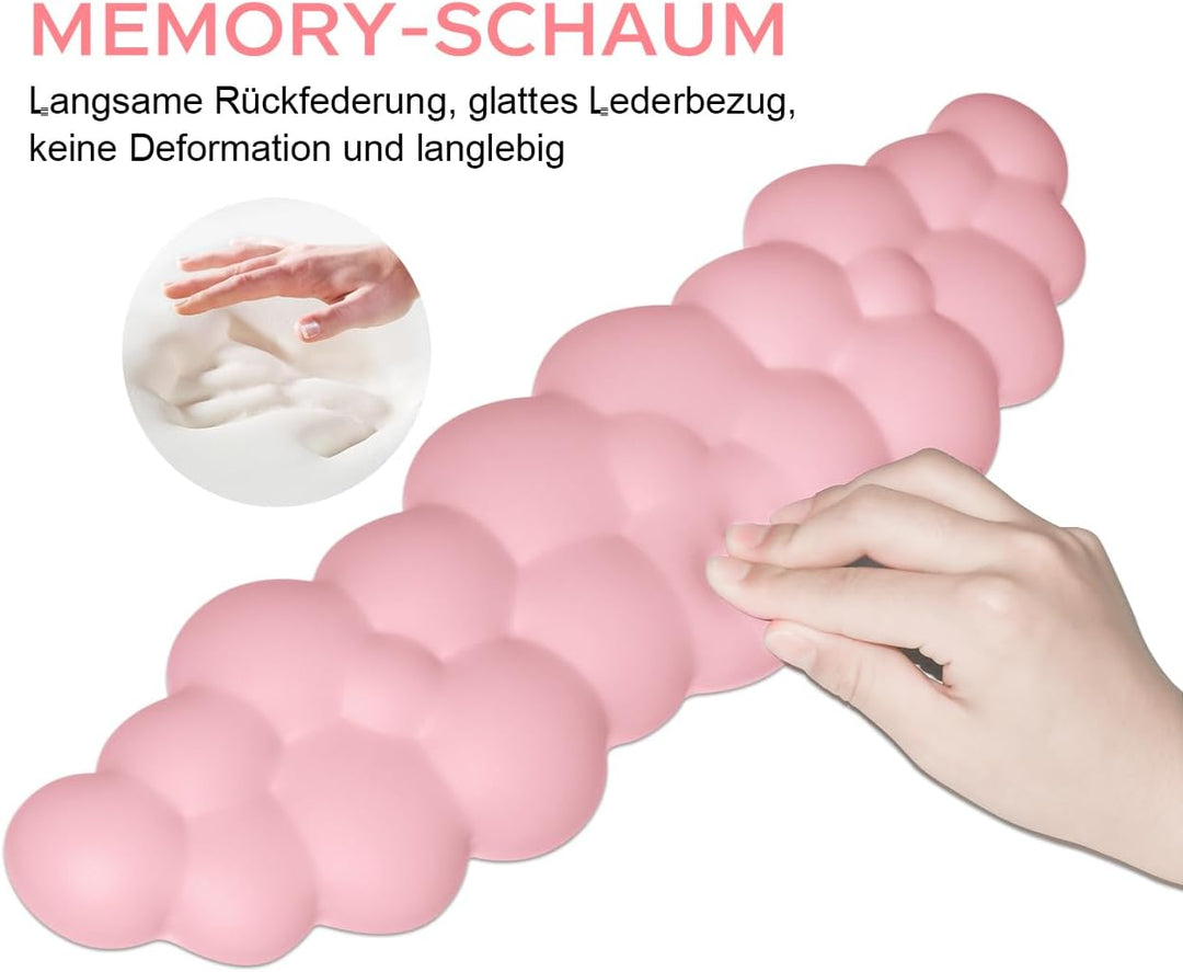 JIKIOU Cloud Handgelenkauflage Tastatur aus Leder mit rutschfester PU-Basis, bequemer Memory-Schaum