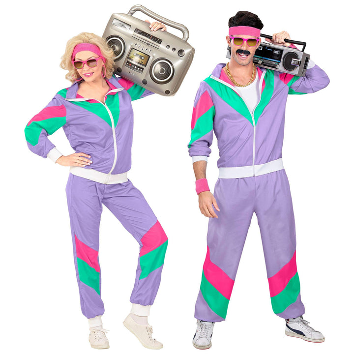 W WIDMANN MILANO Party Fashion - Kostüm Trainingsanzug, 80er Jahre Outfit, Jogginganzug, Bad Taste O