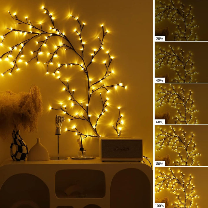 Ciskotu Beleuchtete Willow Vine, Weidenrebe Baum Lichter mit Stecker, 144 LEDs Willow Vine LED Baum,