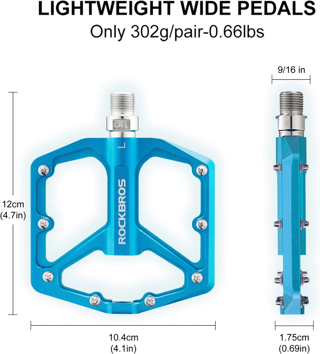 ROCKBROS Fahrradpedale Rennrad Pedale Aluminium Platform Pedale Ultraleicht Antirutsch Fahrrad Pedal