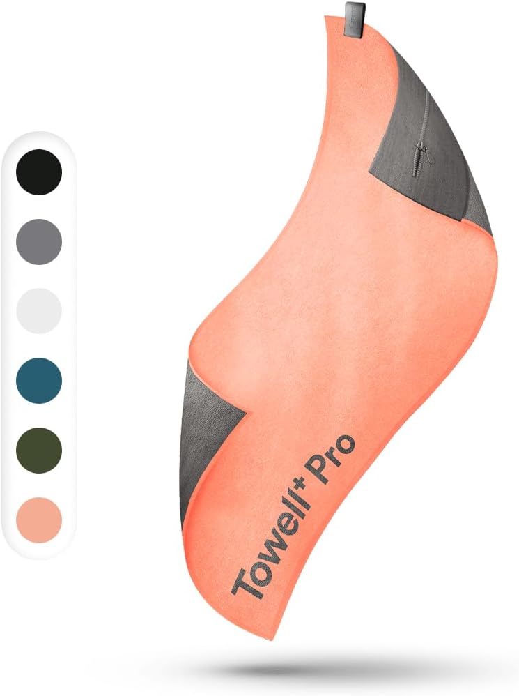Stryve Gym Towell+Pro Sweet Peach (105 x 42,5cm), Sporthandtuch mit Magnetclip & antirutsch, Peach