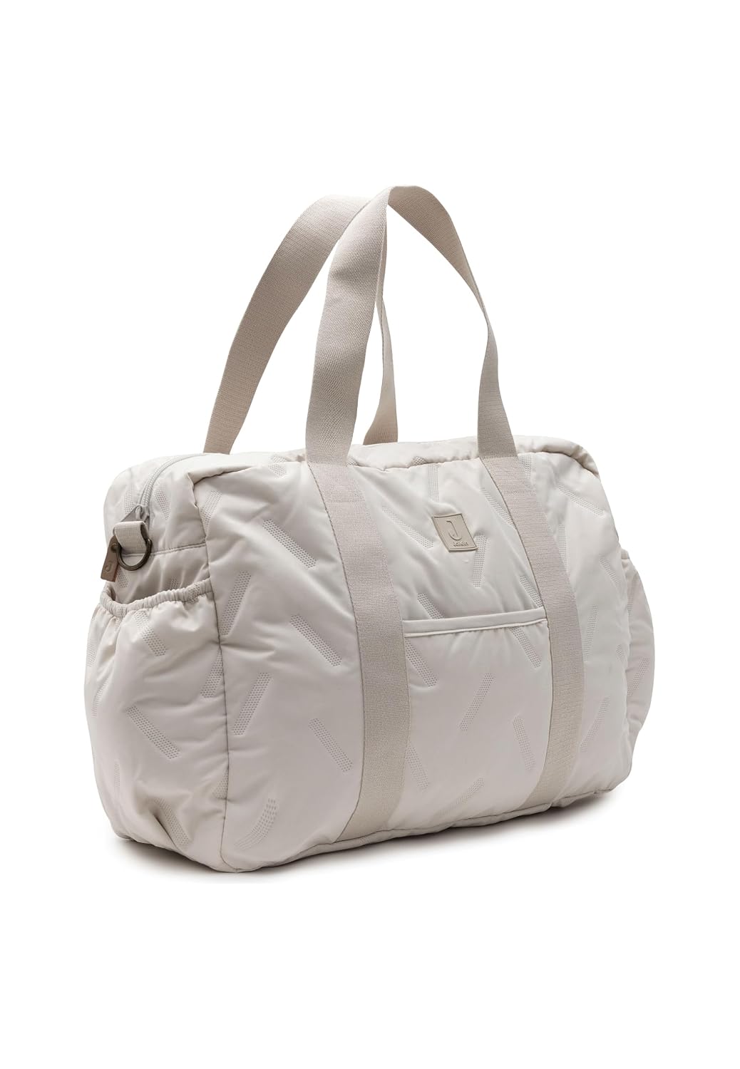 Jollein Wickeltasche Embossed Lily – Sand – Stylische Wickeltasche mit Geprägtem Muster – Wasserabwe