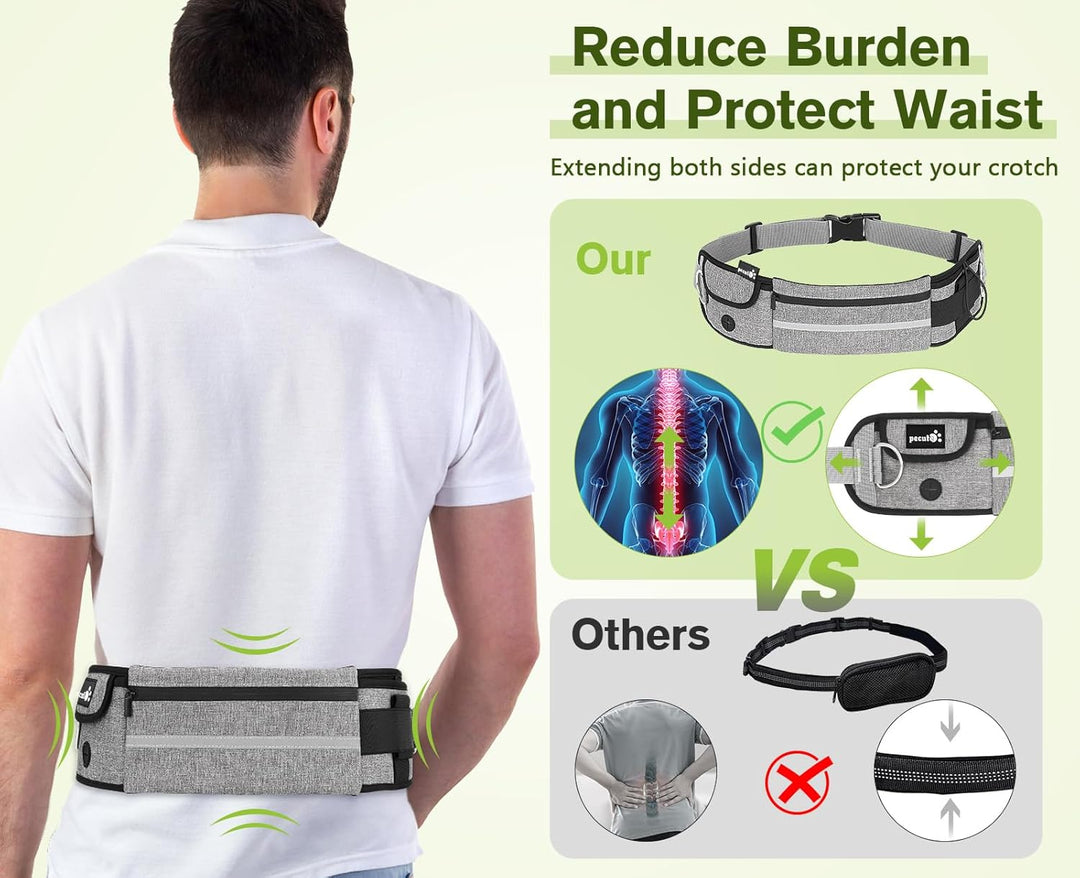 Pecute Zwei Joggingleine Hunde mit Bauchgurt, Laufgürtel Hundleine für Grosse und Mittelgrosse Hunde