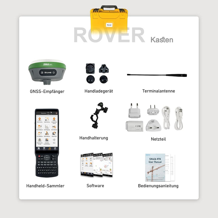 SMA26 Pro Rover RTK GNSS-Vermessungssystem mit Handkollektor, GNSS-Empfänger, Neigungskompensation,