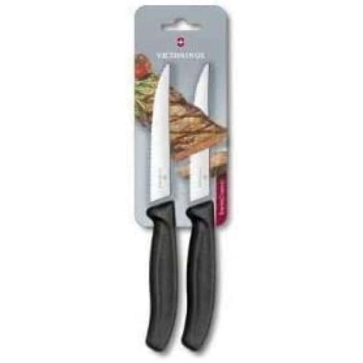Victorinox, Swiss Classic, Profi Steak- und Pizzamesser, Extra Scharfe Klinge, Wellenschliff, 12 cm,
